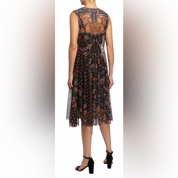 NWT Gorgeous Hard To Find!! Johnny Was Ethereal Embroidered Mier Mesh Dress Sz L - Picture 9 of 15